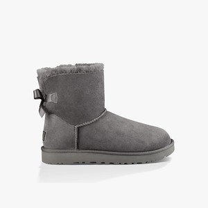 Ugg Mini Bailey Bow II Women Classic Boots Grey (4978ZLAJM)